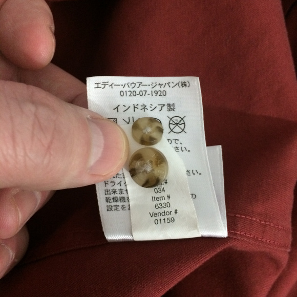 Eddie Bauer Mens M Red Classic Fit Button Up Shirt - Picture 8 of 8